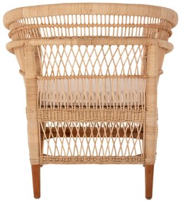 Καρέκλα - Πολυθρόνα MALAWI C9635.04 Ξύλο Μαόνι με Rattan Φυσικό και Λευκό Μαξιλάρι 80x70x86Υεκ. 80x70x86 εκ.