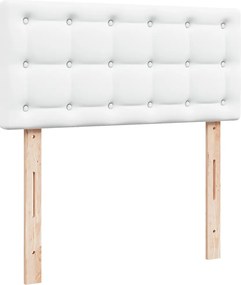 vidaXL Κρεβάτι Boxspring με Στρώμα Λευκό 80 x 200 εκ. Συνθετικό Δέρμα