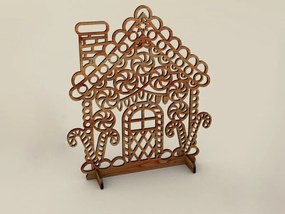 Σετ των 2 Intra απο ξύλο plywood 3mm-4mm πάχος – Χριστουγεννιάτικη διακόσμηση ξύλινου σπιτιού Δίασταση 20x20 cm INTRAFABR-110539634