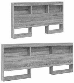 vidaXL Κεφαλάρι Αποθήκης με ράφι Γκρι sonoma 140 cm Επεξεργασμένο ξύλο