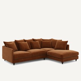 Γωνιακός καναπές-κρεβάτι από βελούδο, Lazare