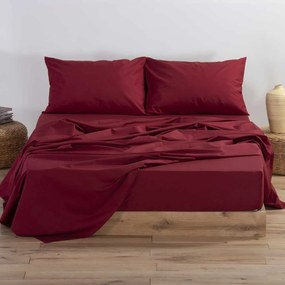 Σεντόνι Μονό Με Λάστιχο (100x200+30) Nef-Nef Homeware Basic Μπορντώ