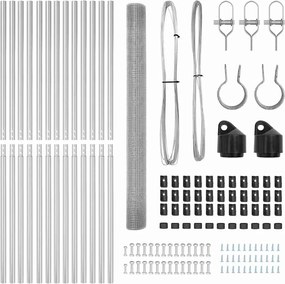 vidaXL Στύλος Περιφράξεων Ασημί 25 x 1,5 μ (16 x 16 χλστ. πλέγμα)