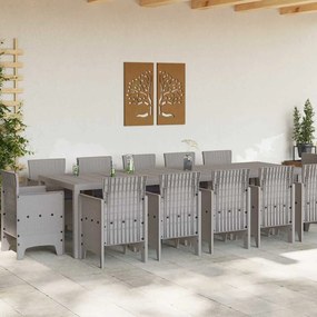vidaXL Σέτ φαγητού για κήπο με μαξιλάρι Ανοιχτό γκρι, Ανθρακί