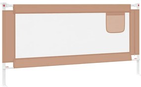 vidaXL Μπάρα Κρεβατιού Προστατευτική Taupe 180 x 25 εκ. Υφασμάτινη