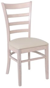 Ε7052,5 NATURALE Καρέκλα White Wash, Pu Εκρού  42x50x91cm White Wash/Μπεζ,  Ξύλο/PVC - PU, , 2 Τεμάχια