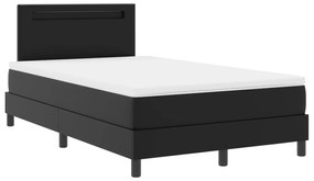 vidaXL Κρεβάτι με ελατήριο και στρώμα Μαύρο 120x200 εκ Δερματίνης