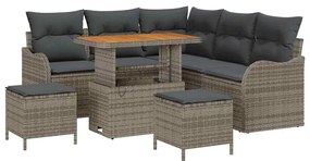 vidaXL Σετ Καναπέ Κήπου 8 pcs Γκρι συνθετικό ρατάν
