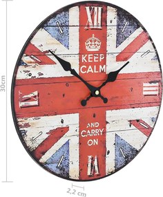 vidaXL Ρολόι Τοίχου Vintage Ηνωμένο Βασίλειο 30 εκ.