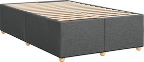 vidaXL Κρεβάτι box spring με στρώμα Σκούρο Γκρι 120 x 200 cm Ύφασμα