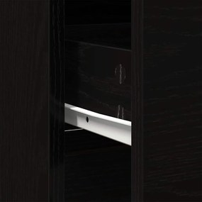 Συρταριέρα με Συρτάρια Μαύρη βελανιδιά 80x34x76 εκ. Επεξ. Ξύλο - Μαύρο