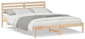 vidaXL Σκελετός Κρεβατιού Καφέ 160 x 220 cm Συμπαγές ξύλο πεύκου