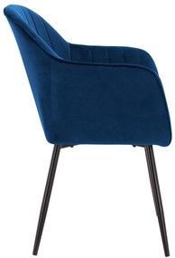 Καρέκλα SAWYER Βελούδο Μπλέ 53x60x76Υ εκ. 2αδα 53x60x76 εκ.