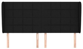 Κεφαλάρι με Πτερύγια Μαύρο 203x23x118/128 εκ. Υφασμάτινο 3117980