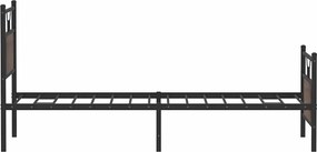 vidaXL Πλαίσιο Κρεβατιού Χωρ. Στρώμα Καφέ Δρυς 75x190εκ Επεξ. Ξύλο