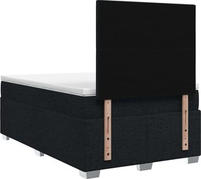 vidaXL Κρεβάτι box spring με στρώμα Μαύρο 120 x 190 cm Ύφασμα