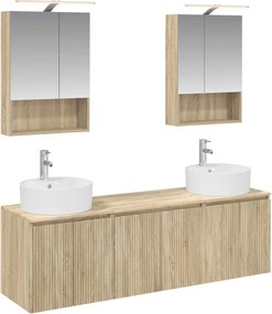 vidaXL Σετ Ντουλαπιών Μπάνιου 5 pcs Sonoma Δρυς Επεξεργασμένο Ξύλο