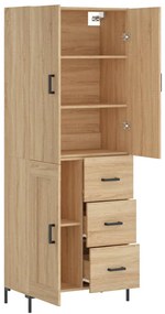 vidaXL Ντουλάπι Sonoma δρυς 69,5 x 34 x 180 εκ. από Επεξεργασμένο Ξύλο