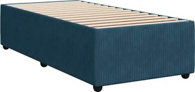 vidaXL Κρεβάτι Boxspring με Στρώμα Μπλε 80 x 200 εκ. Βελούδινο