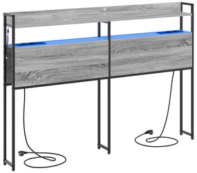 vidaXL Κεφαλάρι Αποθήκης με ράφι Γκρι sonoma 160 cm Επεξεργασμένο ξύλο