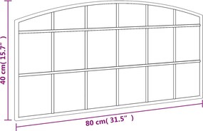 vidaXL Καθρέφτης Τοίχου Αψίδα Μαύρος 80 x 40 εκ. από Σίδερο