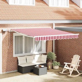 vidaXL Ανασυρόμενη Τέντα with Κόκκινο και λευκό 300 x 250 εκ