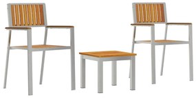 vidaXL Σέτ φαγητού για κήπο 3 pcs Καφέ Στερεό Ξύλο Ακακίας