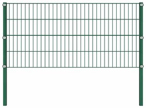 vidaXL Πάνελ Περίφραξης με Στύλους Σιδερένιο Πράσινο 694,5 x 80 εκ.
