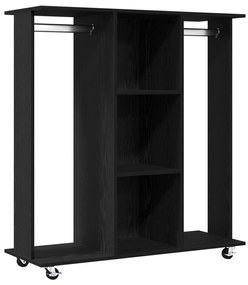 vidaXL Ντουλάπα  με Ρόδες Μαύρη Δρυς 102x38x110 εκ Επεξεργασμένο Ξύλο