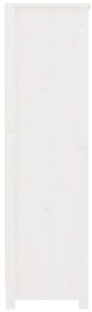 vidaXL Βιβλιοθήκη Λευκή 80x35x126 εκ. από Μασίφ Ξύλο Πεύκου