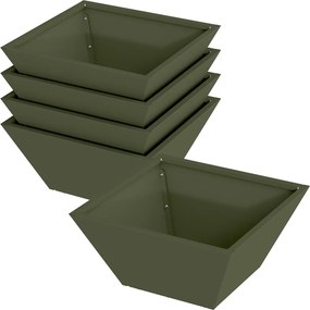 vidaXL Γλάστρα Κήπου 5 τμχ. Λαδί 35 x 35 x 15 εκ.