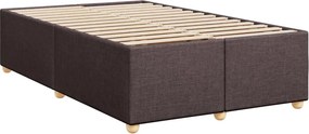 vidaXL Κρεβάτι Boxspring με Στρώμα Σκούρο Καφέ 120x190 εκ Υφασμάτινο