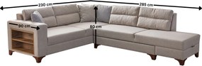 Corner Sofa-Bed Tloft Left - Cream Cream
