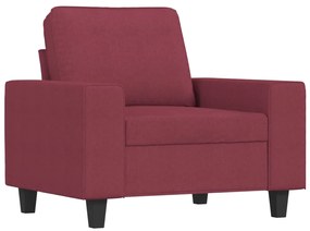 vidaXL Σετ Σαλονιού 3 Τεμαχίων μπορντό Υφασμάτινο