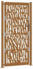 Πύλη κήπου 105x205 cm Weathering Steel Trace Design - Καφέ