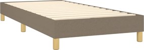 vidaXL Κρεβάτι Boxspring με Στρώμα Taupe 80x200 εκ. Υφασμάτινο