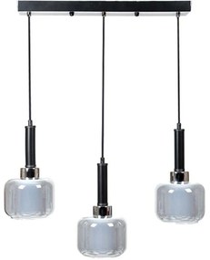 Φωτιστικό Οροφής - Ράγα 835-125-325 50x15x75cm 3xΕ27 60W Black-Silver