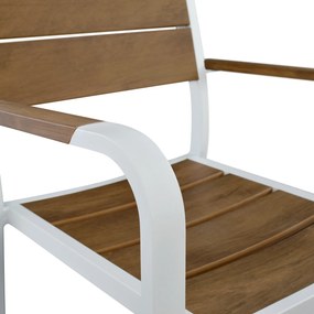 ΣΕΤ ΤΡΑΠΕΖΑΡΙΑΣ TABER HM10738.01 ΤΡΑΠΕΖΙ &amp; 6 ΠΟΛΥΘΡΟΝΕΣ-ΑΛΟΥΜΙΝΙΟ &amp; POLYWOOD-ΛΕΥΚΟ