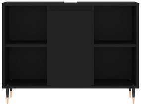vidaXL Ντουλάπι Μπάνιου Μαύρο 80 x 33 x 60 εκ. από Επεξεργασμένο Ξύλο