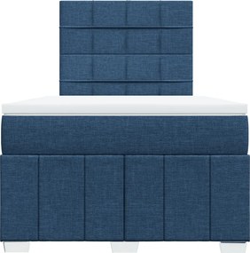 vidaXL Κρεβάτι Boxspring με Στρώμα Μπλε 120x190 εκ. Υφασμάτινο
