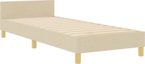 vidaXL Σκελετός Κρεβατιού με κεφαλάρι Κρεμ 80 x 200 cm ύφασμα