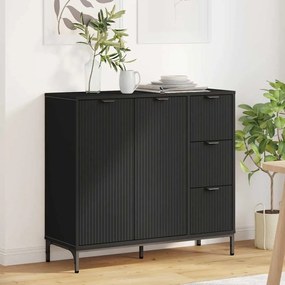 vidaXL Πλαϊνό γραφείο Μαύρο 89.5 x 33 x 82 εκ. Επεξεργασμένο ξύλο