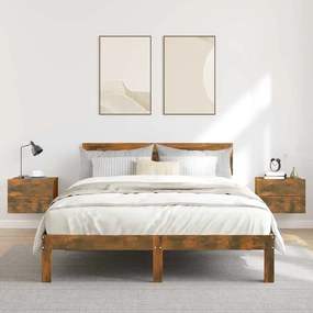 vidaXL Κομοδίνα 2 Τεμ. Καπνιστή Δρυς 40x30x30 εκ. από Επεξεργ. Ξύλο