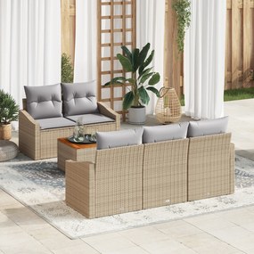 vidaXL Σετ Σαλονιού Κήπου 6 pcs Beige, ανοιχτό γκρι 55 x 55 x 37 εκ