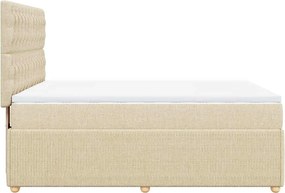 vidaXL Κρεβάτι Boxspring με Στρώμα Κρεμ 140x190 εκ. Υφασμάτινο