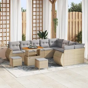 vidaXL Σετ Καναπέ Κήπου 12 pcs Μπεζ συνθετικό ρατάν