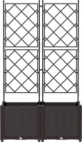vidaXL Γλάστρα Κήπου 2 τμχ. Καφέ 80 x 40 x 143 εκ. PP
