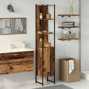 vidaXL Ντουλάπι Μπάνιου με ράφι Παλαιό ξύλο 33 x 33 x 185,5 εκ