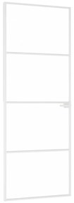 vidaXL Εσωτερική Πόρτα Λευκή 76x201,5 εκ. Ψημένο Γυαλί&Λεπτό Αλουμίνιο