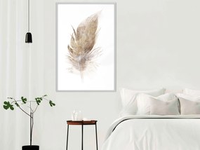 Αφίσα - Lost Feather (Beige) - 20x30 - Χρυσό - Χωρίς πασπαρτού